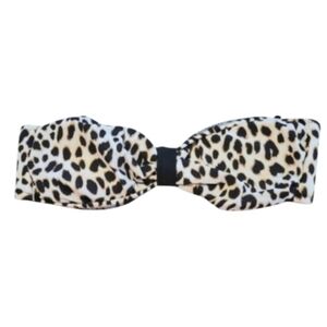 PINK Victoria's Secret Leopard & Black Bandeau Bikini Top Size Small